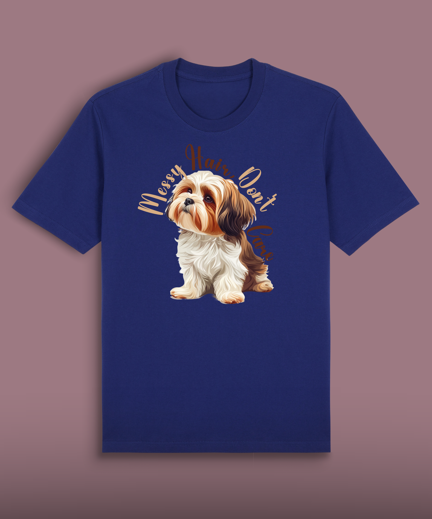 Messy Hair, Don't Care - Brown and White Shih Tzu