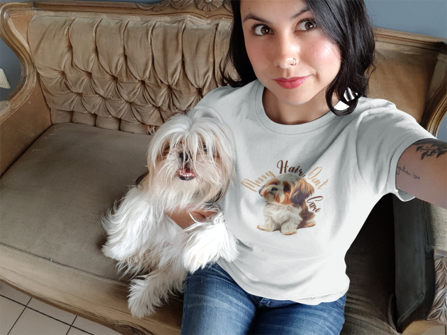 Messy Hair, Don't Care - Black and White Shih Tzu