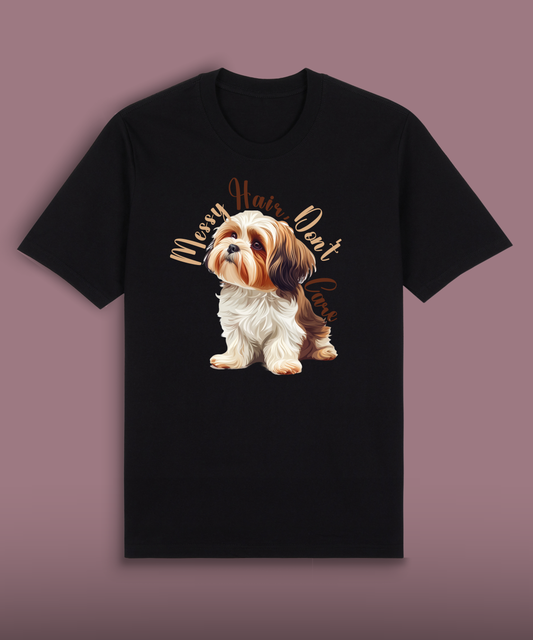 Messy Hair, Don't Care - Brown and White Shih Tzu