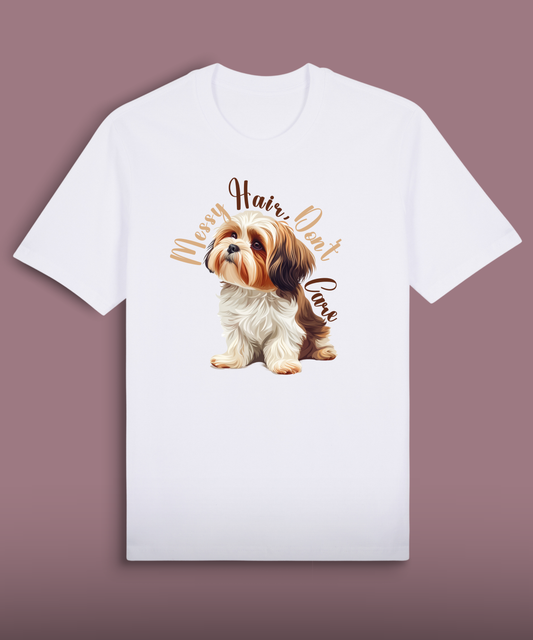 Messy Hair, Don't Care - Brown and White Shih Tzu